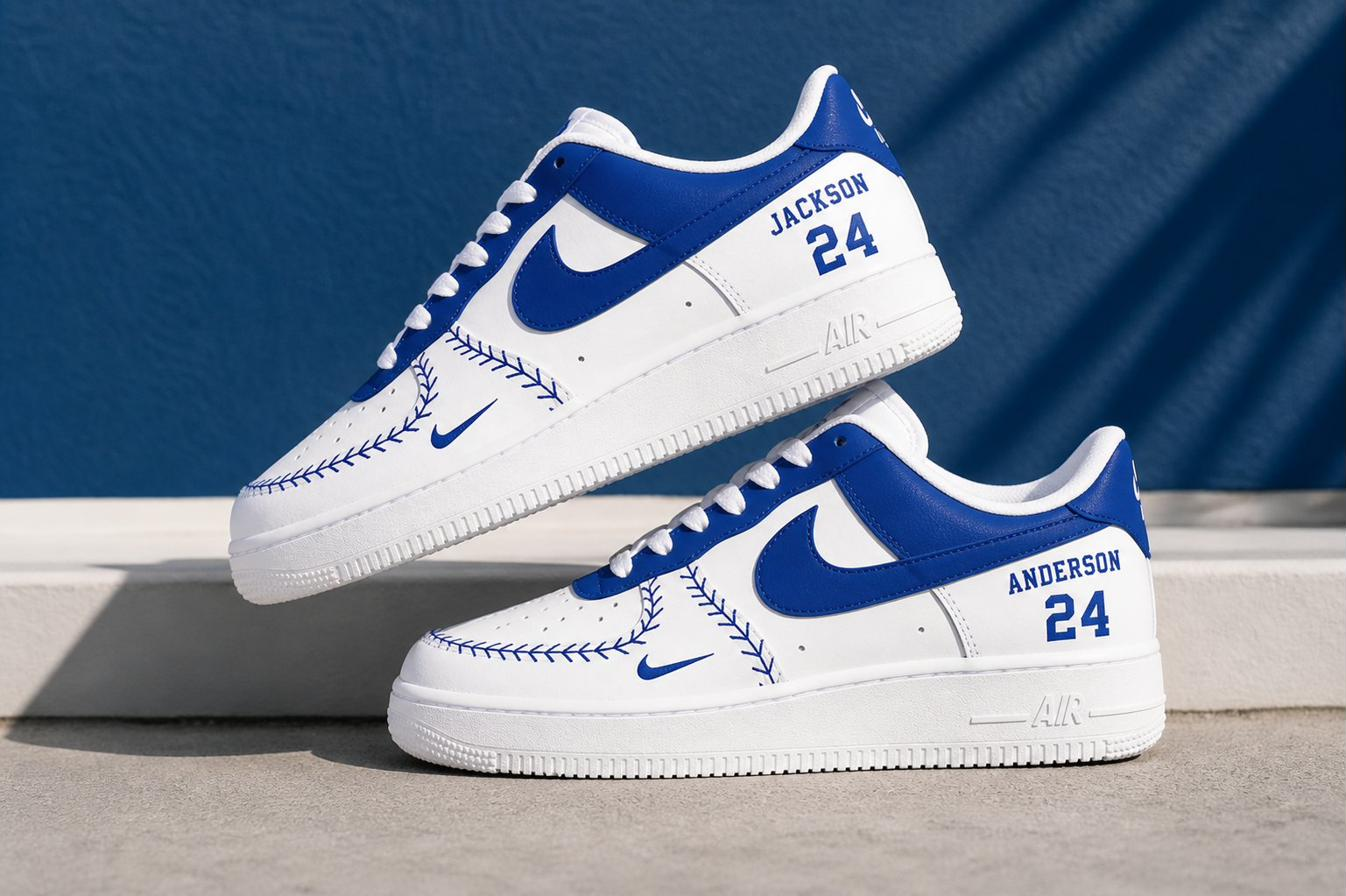 Baseball Jackson & Anderson Blue — custom hand-painted sneaker by StyleReels