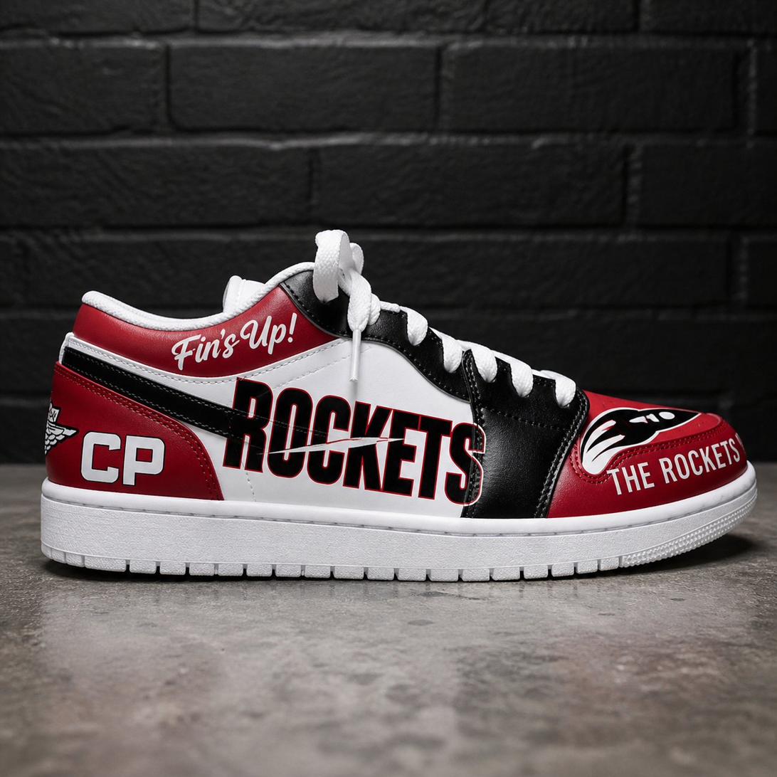 Jordan 1 Low — Rockets Team — custom hand-painted sneaker by StyleReels