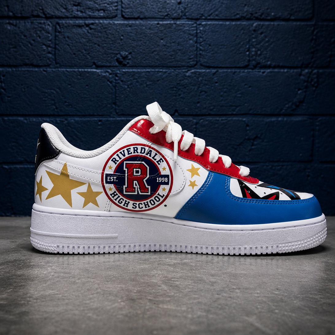 Riverdale High School custom Air Force 1 — school spirit sneaker
