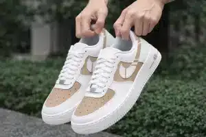 Beige drip white wave custom AF1
