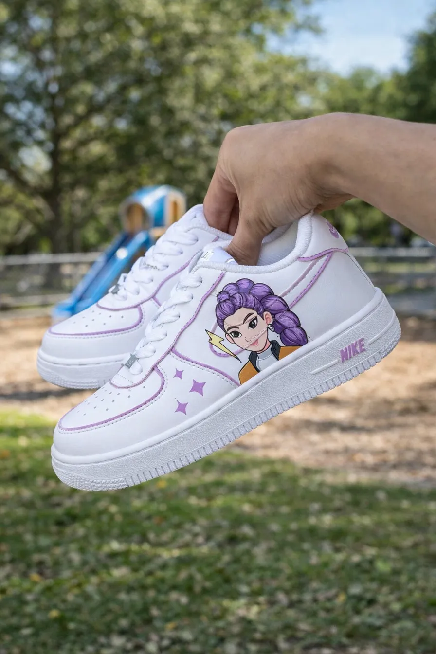 Custom Air Force 1 peachheartmonogramhand-painted