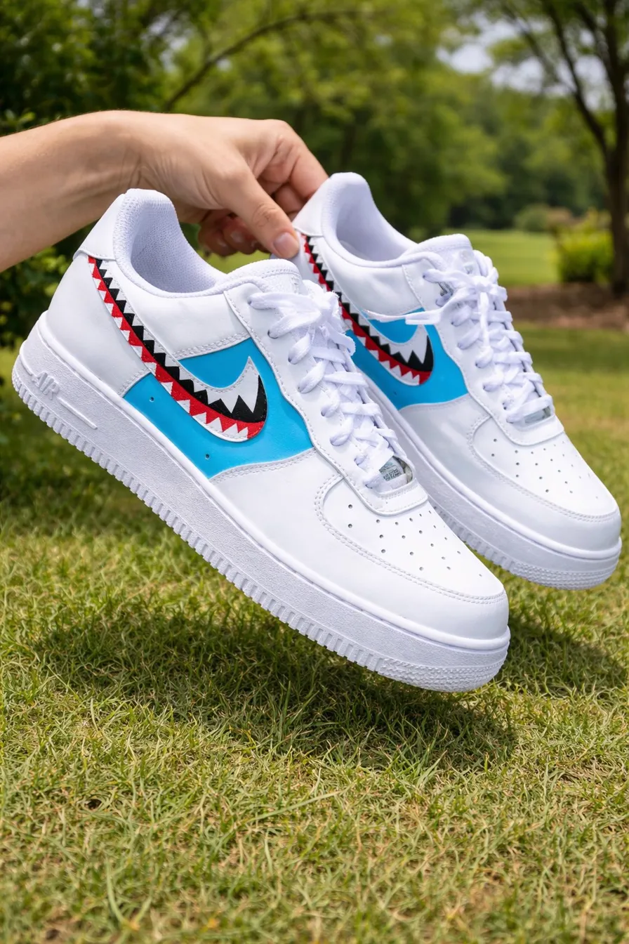 Custom Air Force 1 multicolorabstractshapeshand-painted