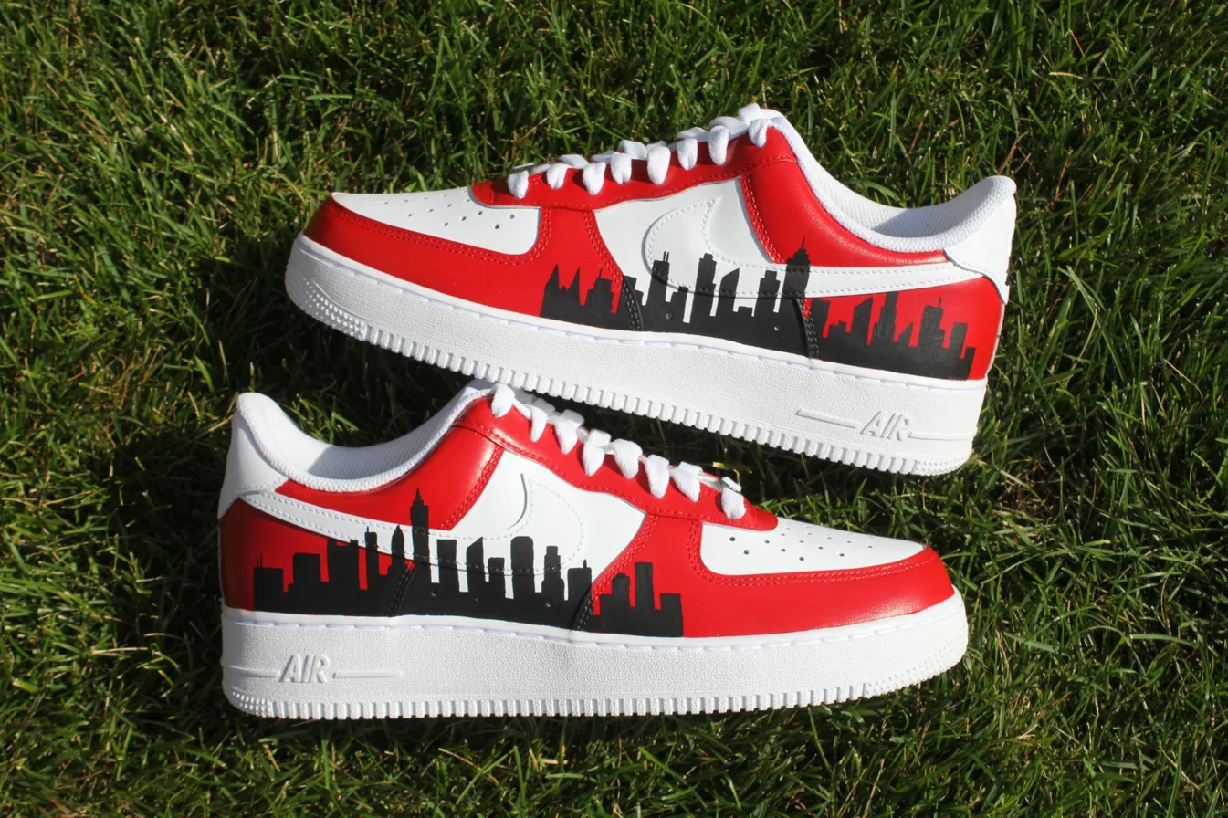 Custom Air Force 1 black white urban portrait hand-painted graffiti tribute sneaker