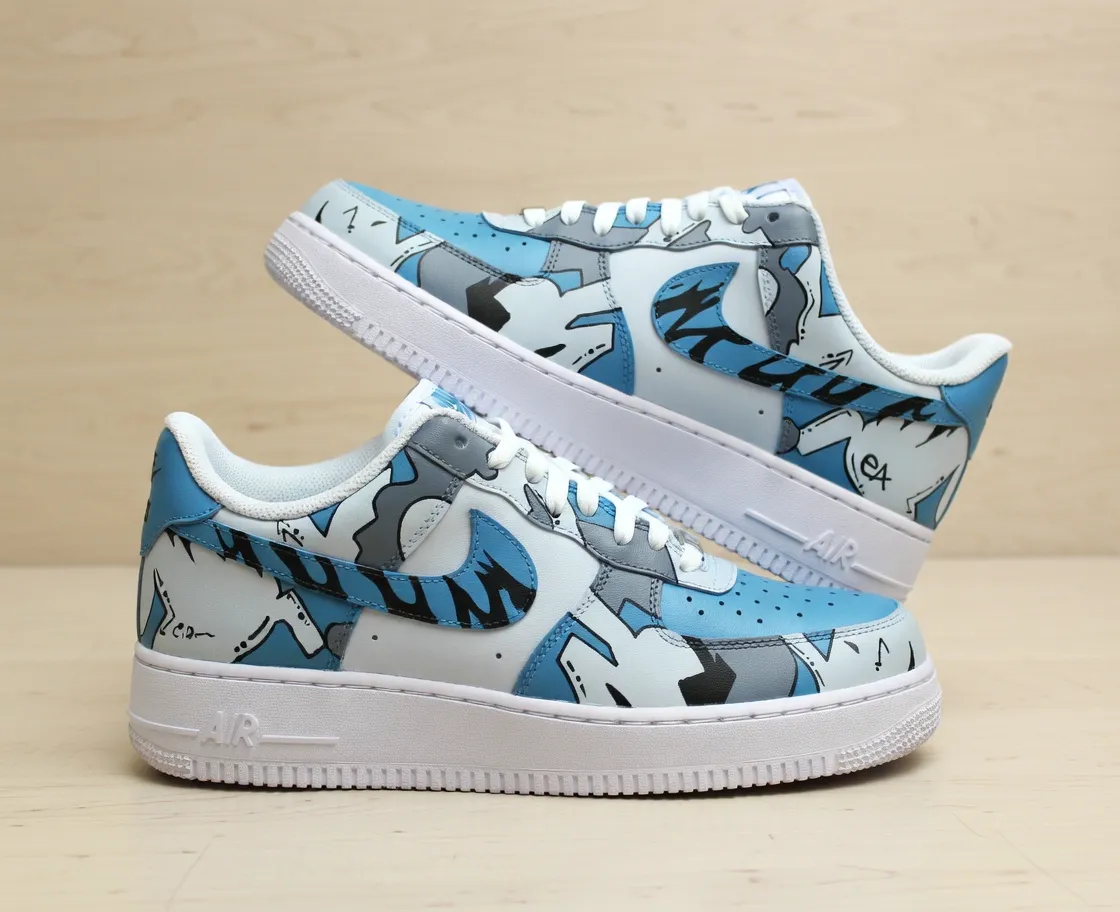 Custom Air Force 1 blackyellowcolorblockhand-painted