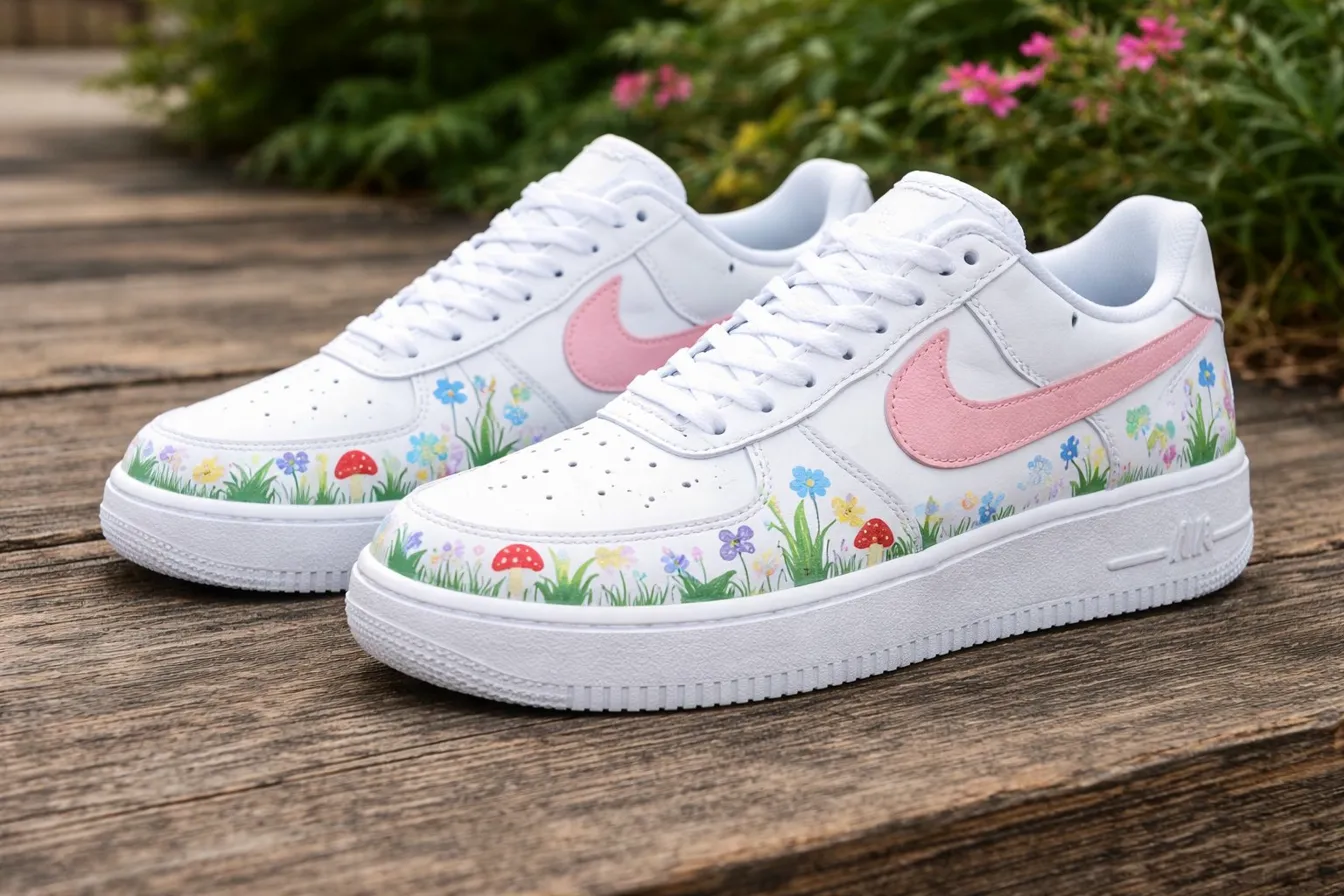 Custom Air Force 1 pinkblackdriphand-painted