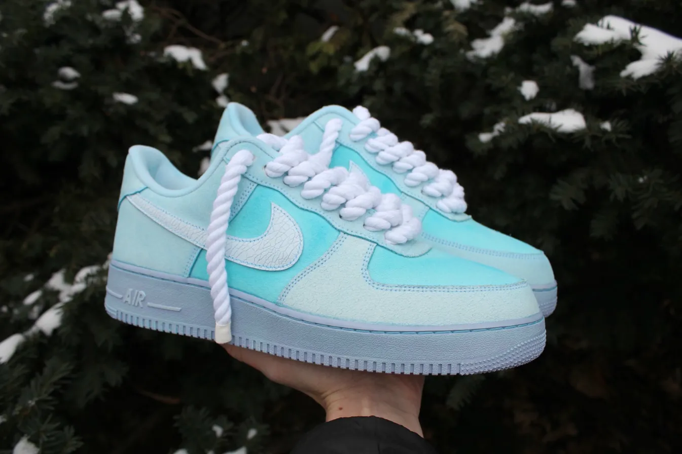 Custom Air Force 1 charcoalgreytwotonehand-painted