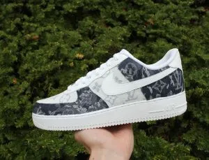Custom Air Force 1 redbluecolorblockpairhand-painted