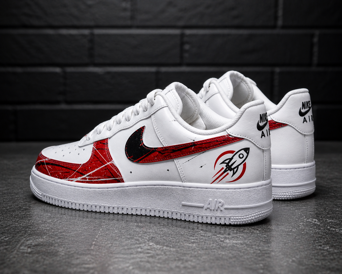 Custom Air Force 1 blackrainbowheeldetailhand-painted