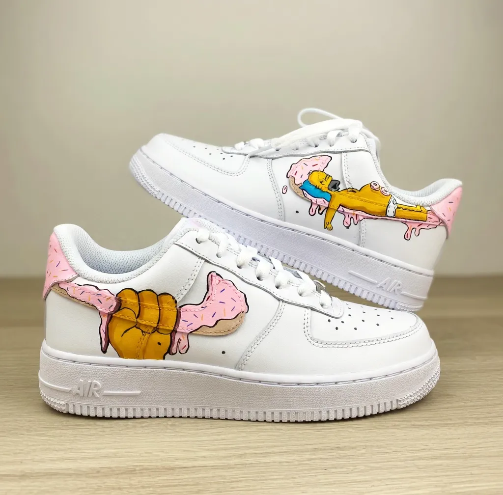 Custom Air Force 1 bluefloralroseoutlinehand-painted