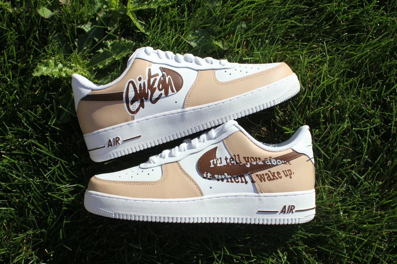 Custom Air Force 1 pearlplaidluxuryhand-painted