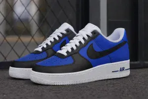 Just Married custom wedding Air Force 1s — garden backdrop
