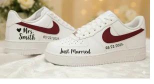 Custom Air Force 1 mrmrscustomweddingdatehand-painted