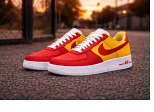 Custom Air Force 1 redyellowsunsetcolorblockhand-painted