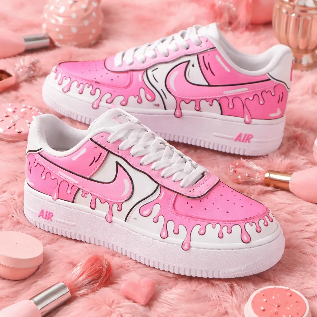 Custom Air Force 1 blueredcartoonlacehand-painted