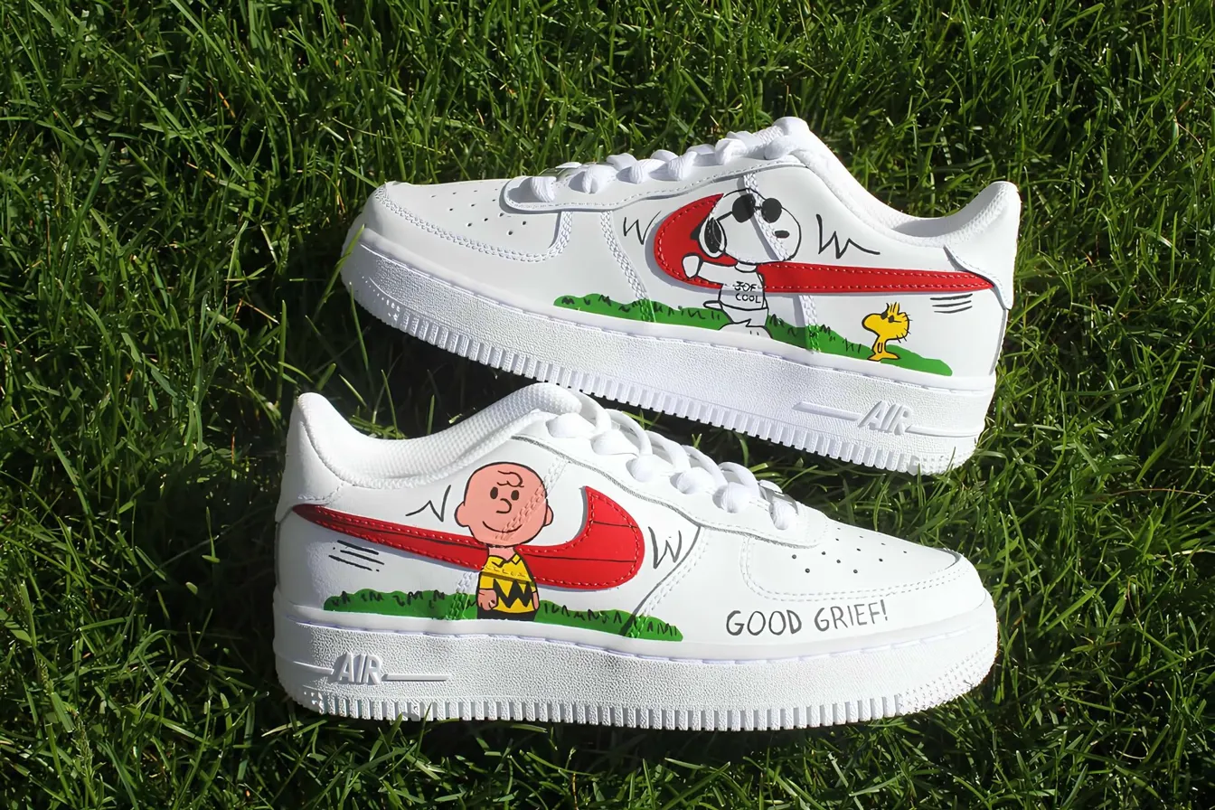 Custom Air Force 1 skybluecloudswooshhand-painted
