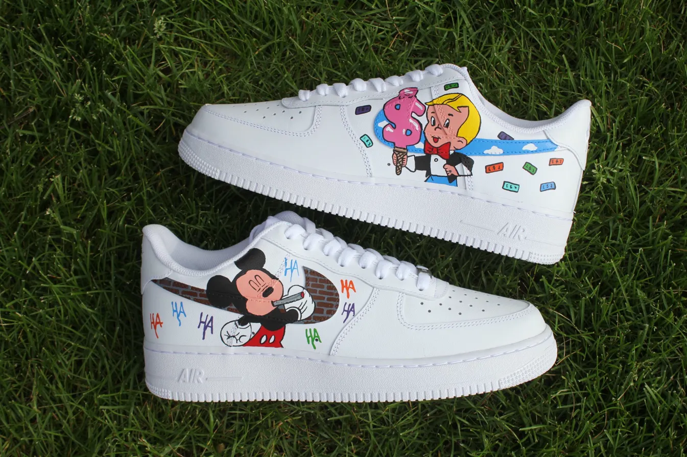 Custom Air Force 1 pinkcartoondonutdriphand-painted