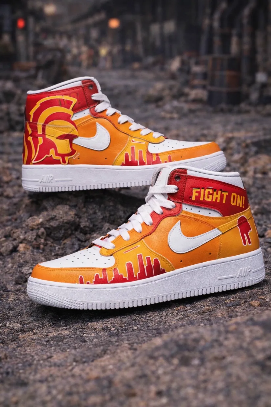 Custom Air Force 1 royalblueblackcolorblockhand-painted