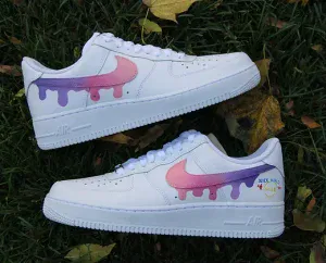Custom Air Force 1 navygreencolorblockhand-painted