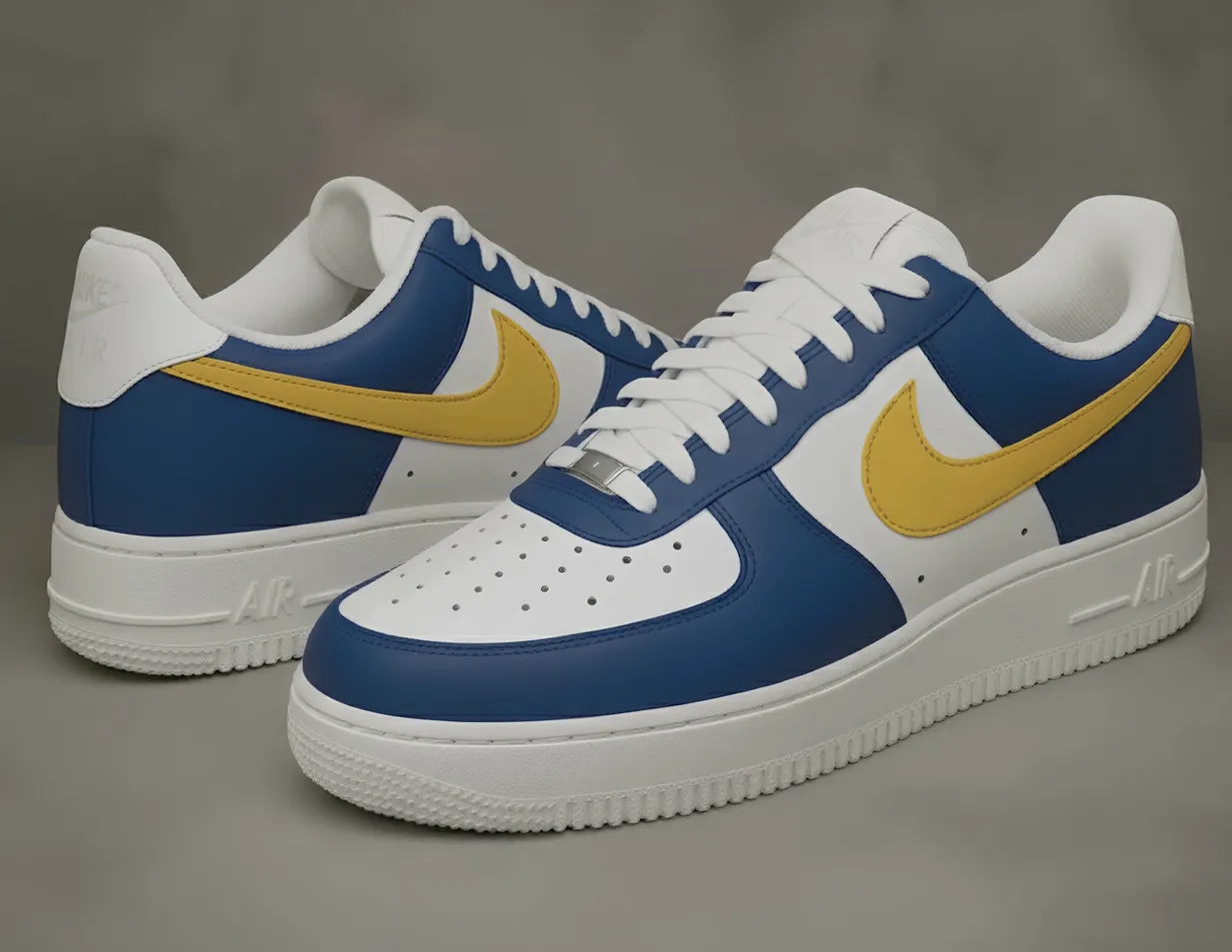 Custom Air Force 1 navyredcolorblockhand-painted