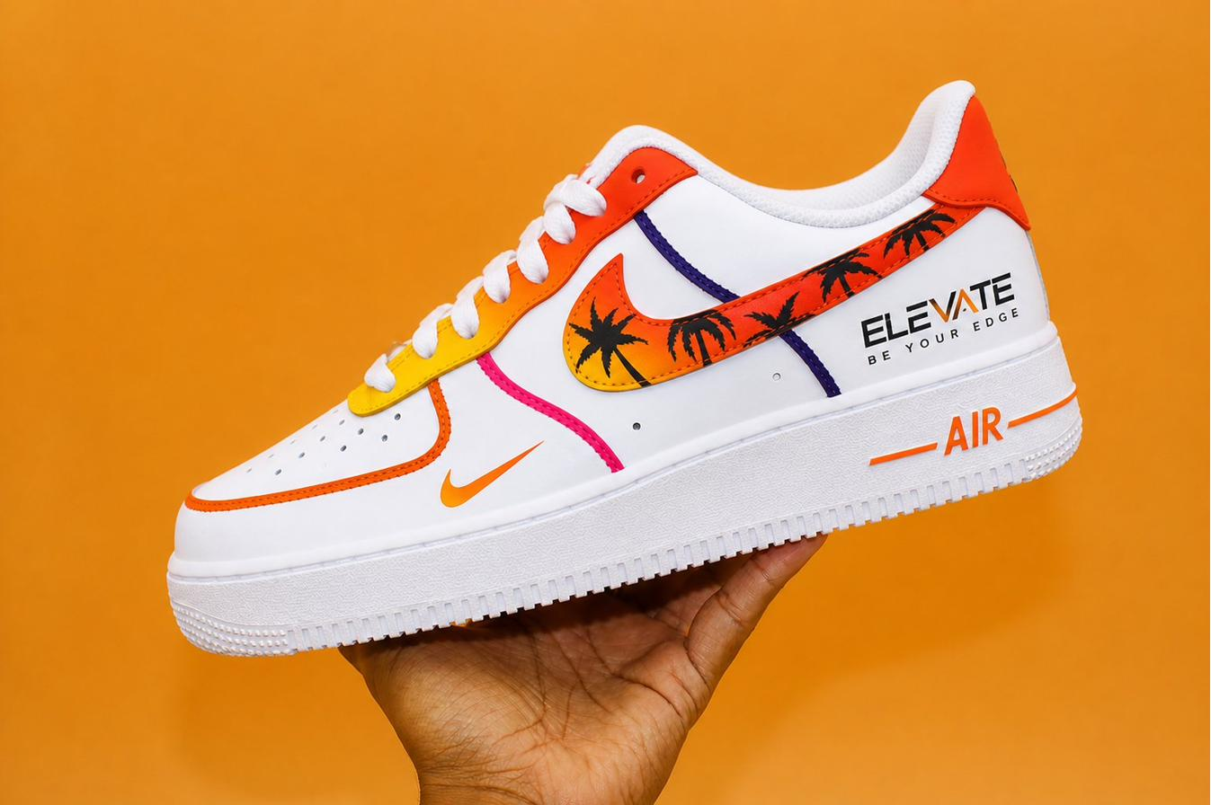 Custom Air Force 1 greymonogrampatternhand-painted