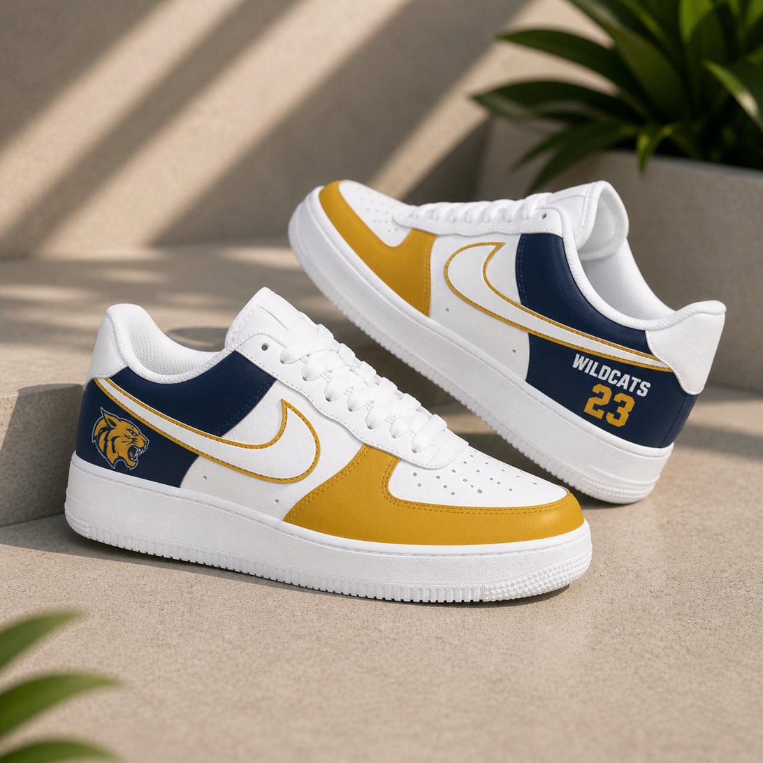 Custom Air Force 1 royalblueblackcolorblockhand-painted
