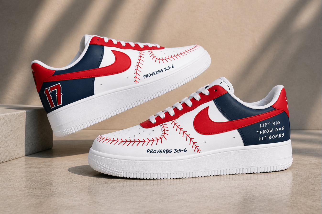 Custom Air Force 1 redblackclassiccolorblockhand-painted