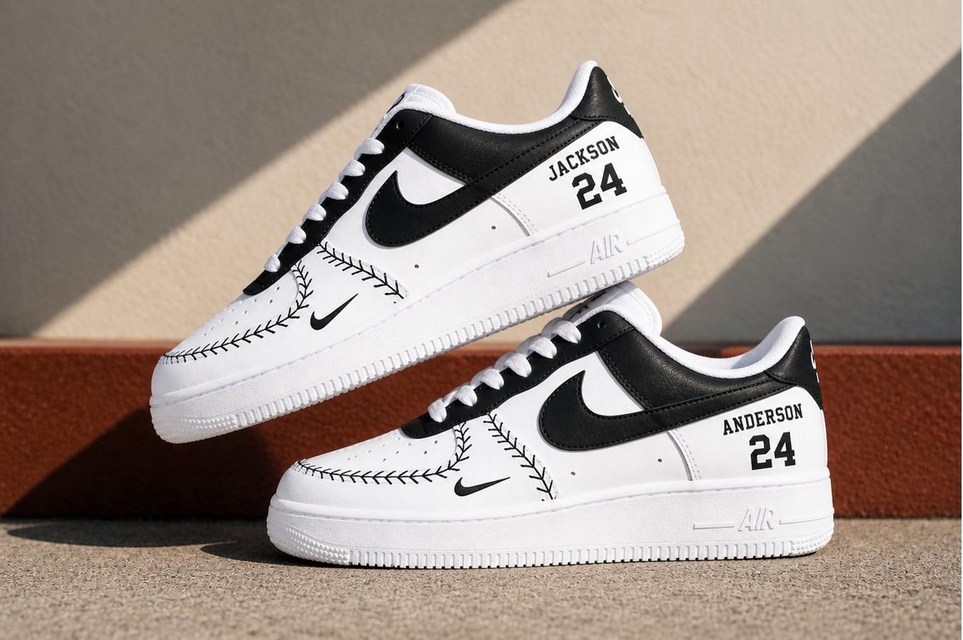 Custom Air Force 1 beigecreamminimalhand-painted