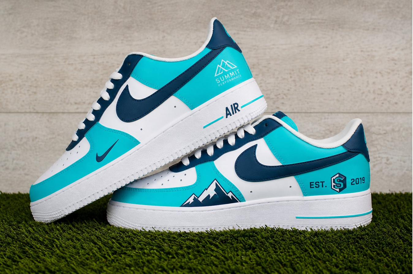AF1 FUTURE DRIVEN navy/blue corporate bold custom hand-painted sneaker