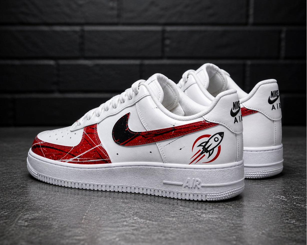 Custom Air Force 1 greymonogrampatternhand-painted