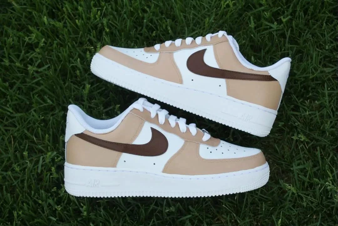 Beige & Brown — custom hand-painted sneaker by StyleReels