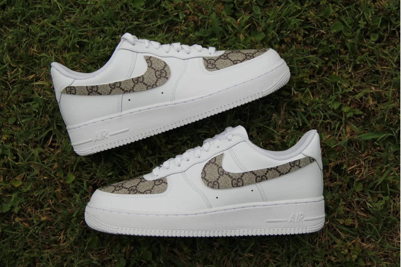 Beige Monogram — custom hand-painted sneaker by StyleReels