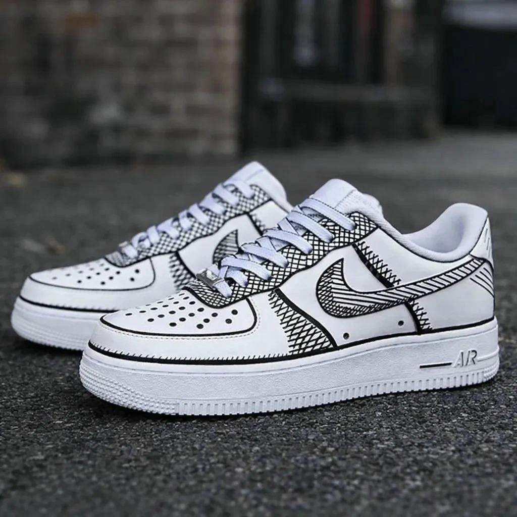 Crosshatch Comic Art — custom hand-painted sneaker by StyleReels