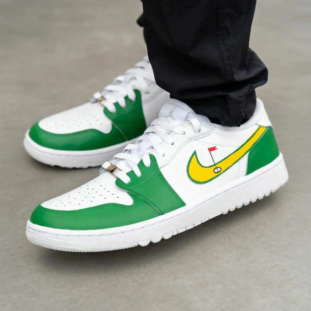 Jordan 1 Low — Golf Green — custom hand-painted sneaker by StyleReels