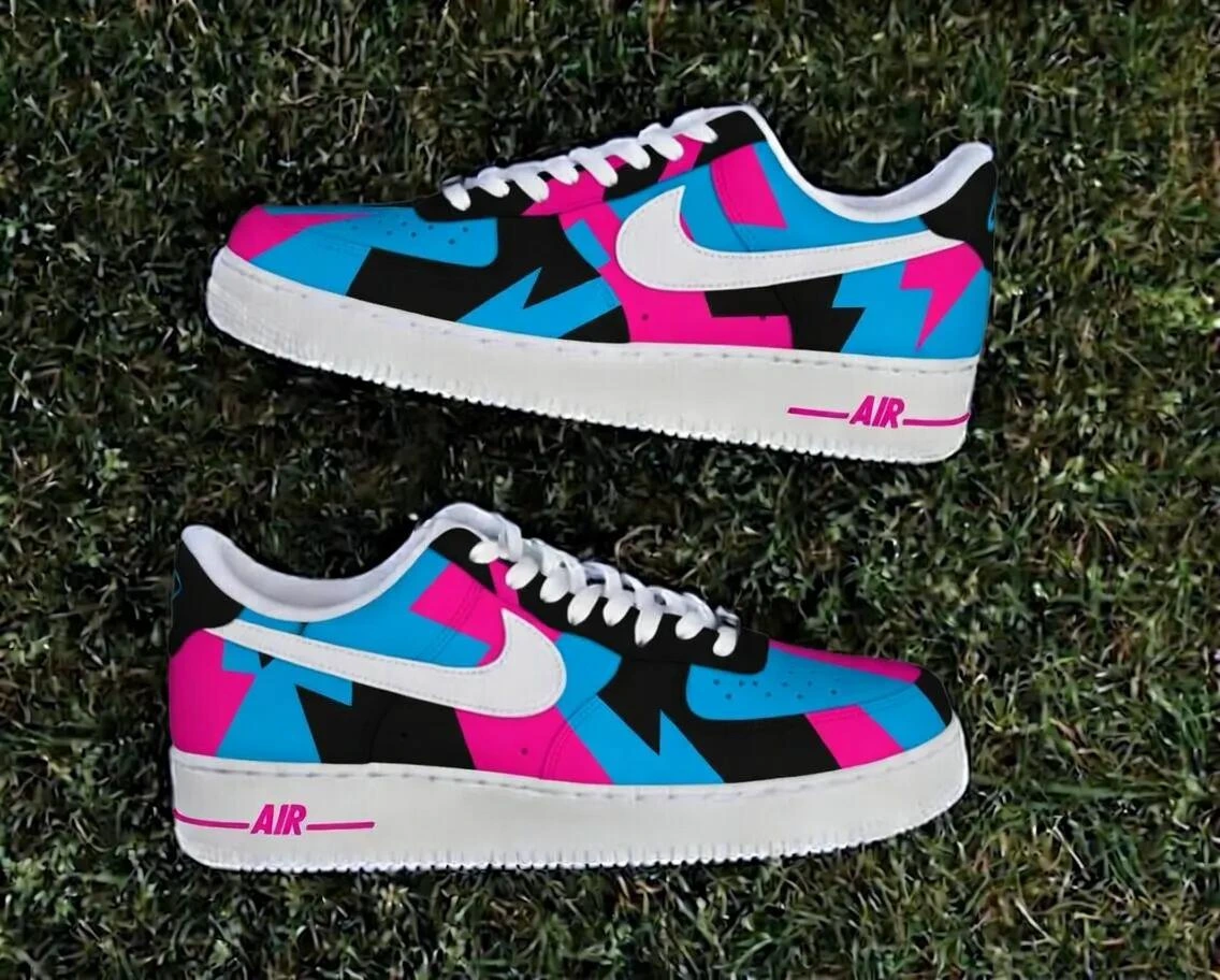 Hot Pink & Teal Bold — custom hand-painted sneaker by StyleReels