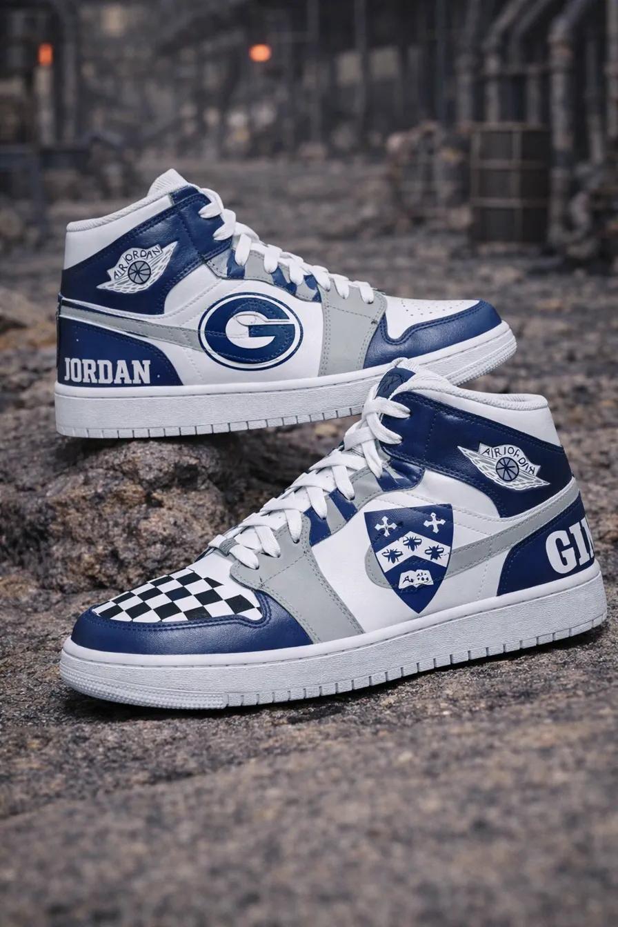 Jordan 1 High — Georgetown — custom hand-painted sneaker by StyleReels