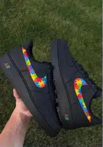 Rainbow Heel Detail — custom hand-painted sneaker by StyleReels