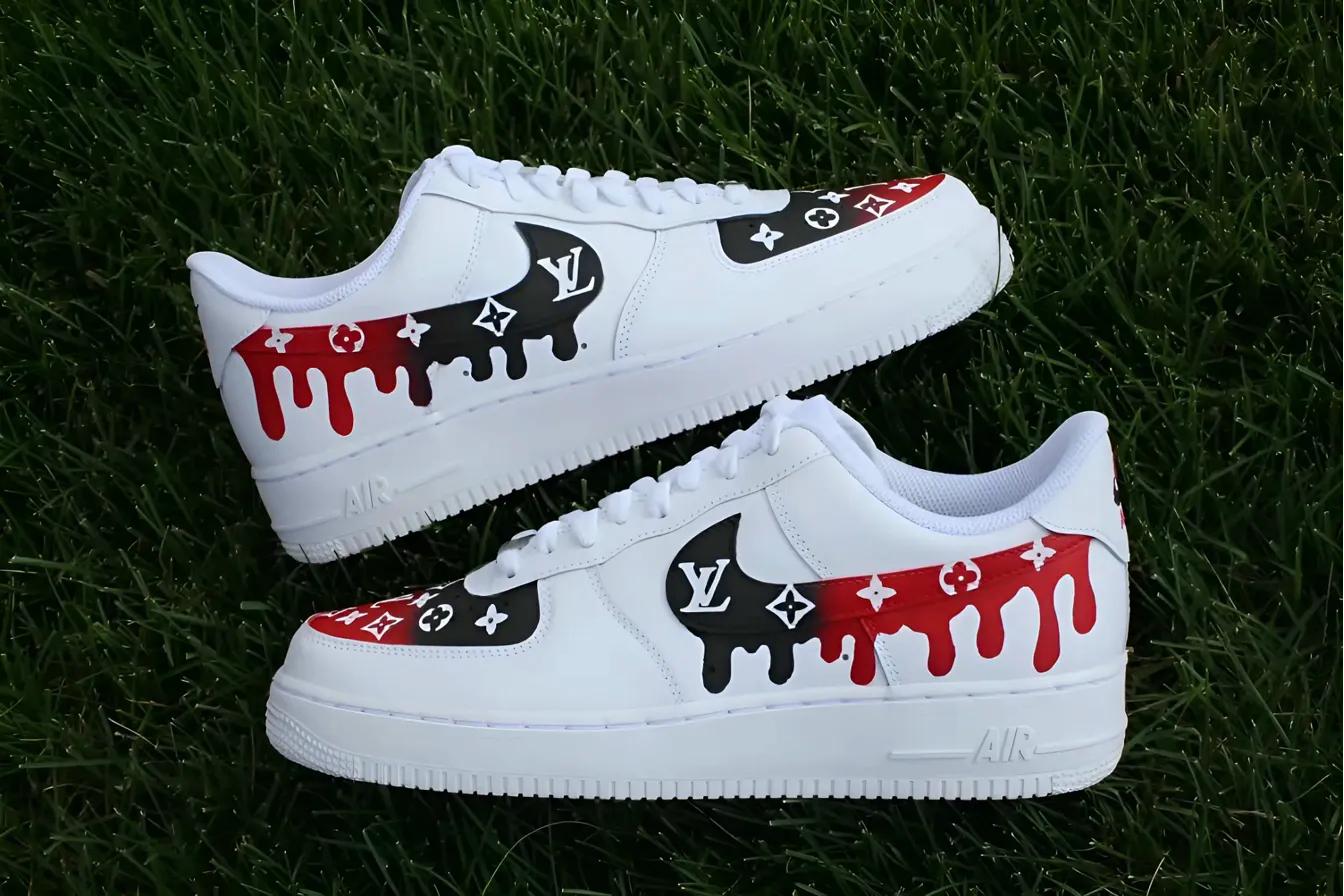 Black & Red Drip — custom hand-painted sneaker by StyleReels