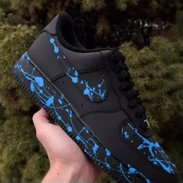 Paint Splatter — Blue — custom hand-painted sneaker by StyleReels