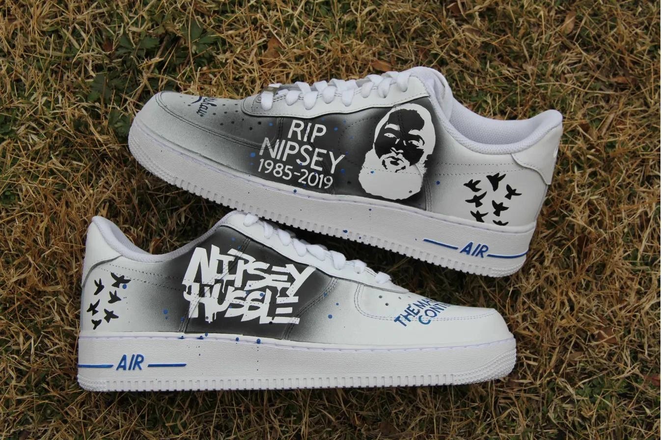 Nipsey Hussle Tribute — custom hand-painted sneaker by StyleReels