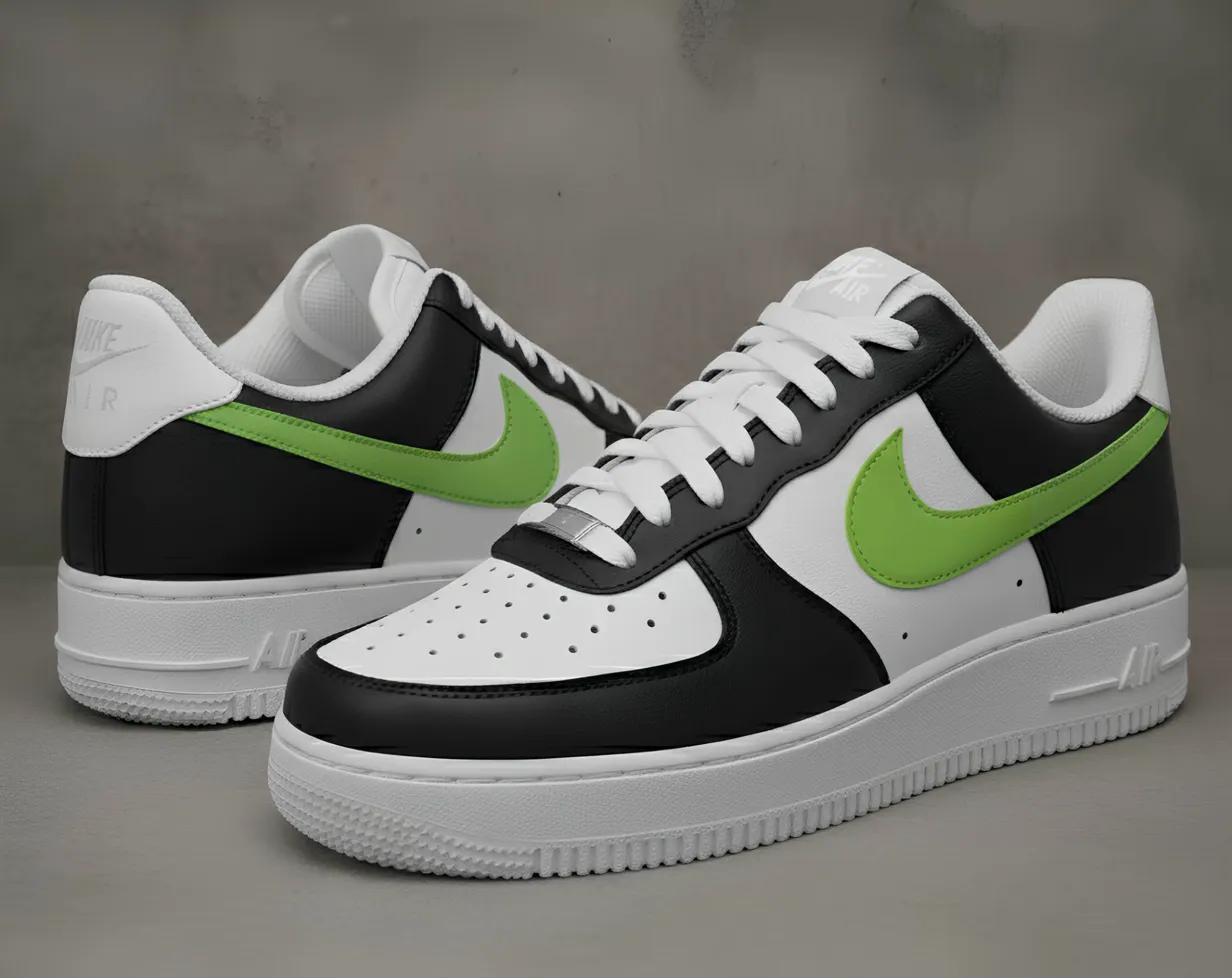 Black White Green — custom hand-painted sneaker by StyleReels