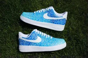 Blue Lace Print — custom hand-painted sneaker by StyleReels