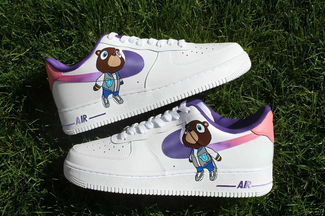 Dropout Bear — Kanye — custom hand-painted sneaker by StyleReels
