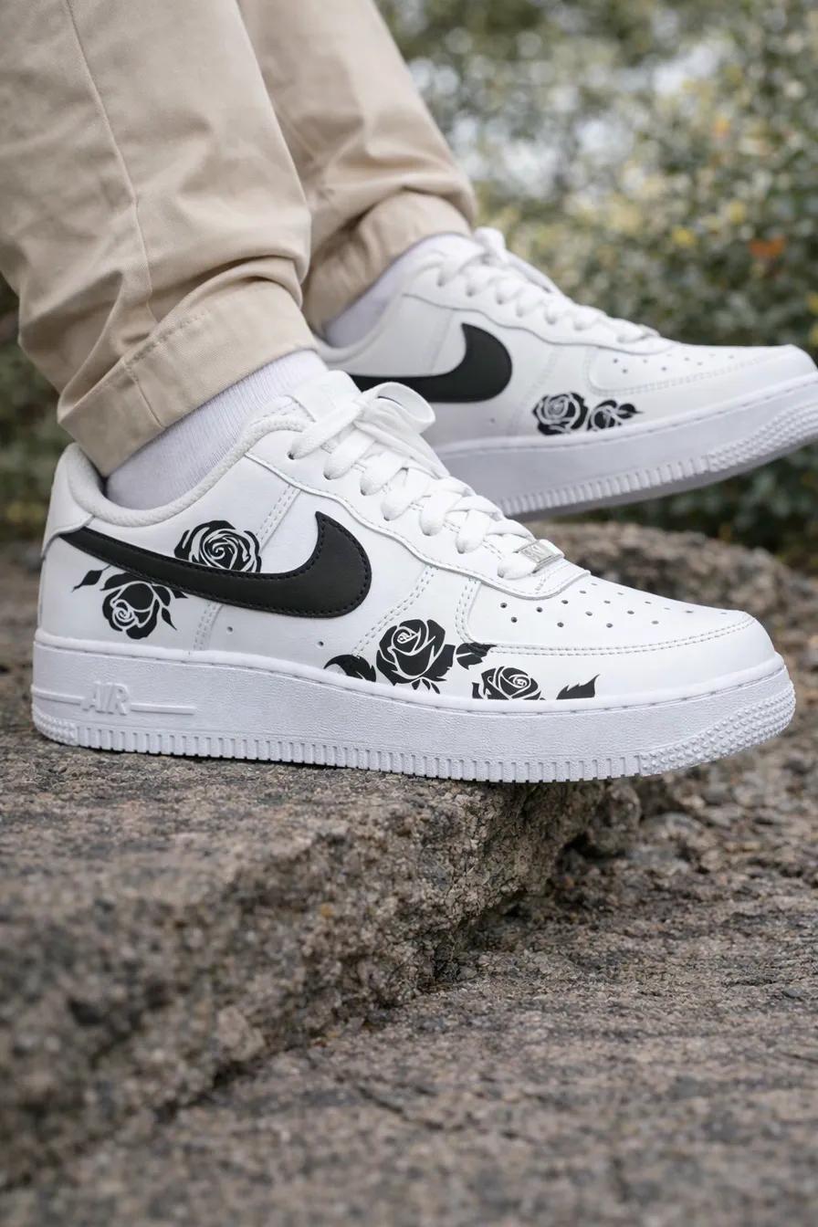custom air force 1 grayblackpatterndetailhand-painted sneaker hand-painted sneaker