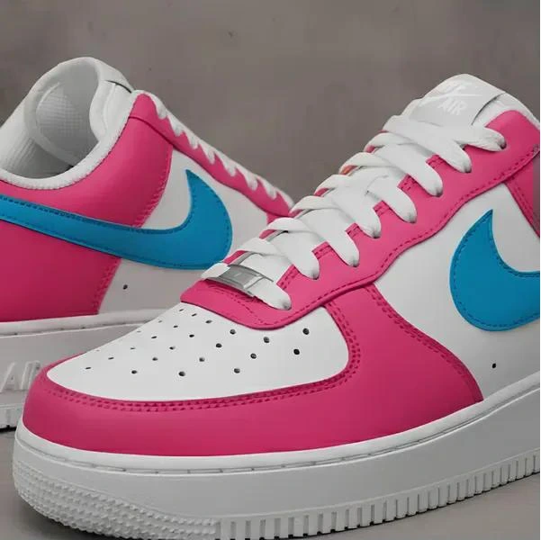 Hot Pink & Aqua — custom hand-painted sneaker by StyleReels