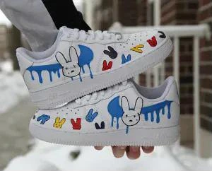 Miffy Blue Hearts Drip — custom hand-painted sneaker by StyleReels