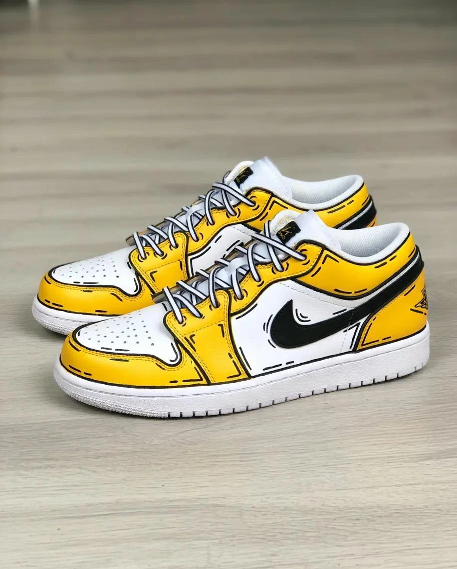 Mint & Gold Pattern — custom hand-painted sneaker by StyleReels