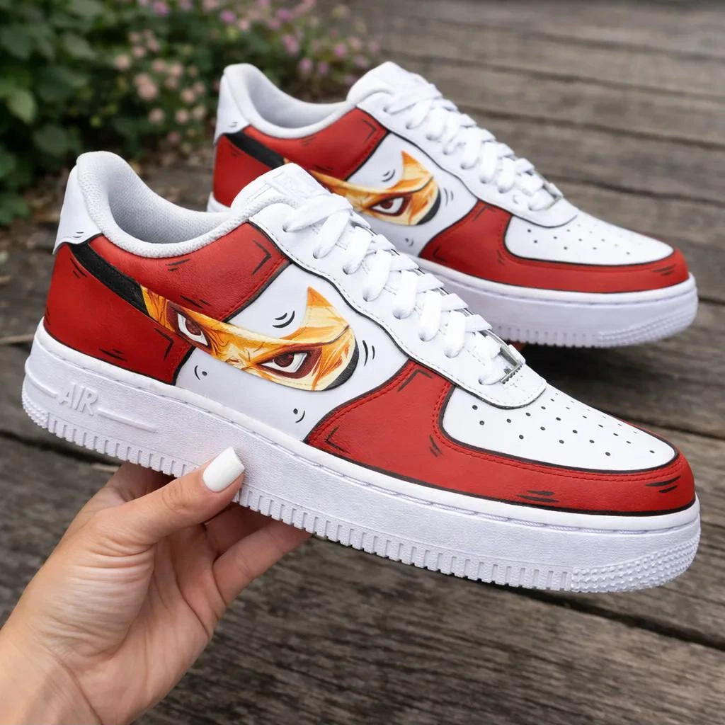 custom air force 1 orangeblackhandpaintedarthand-painted sneaker hand-painted sneaker