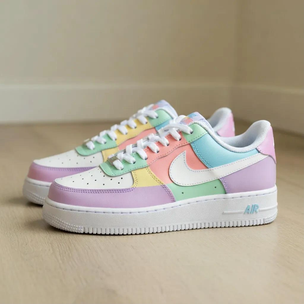 Pastel Mint & Lilac — custom hand-painted sneaker by StyleReels