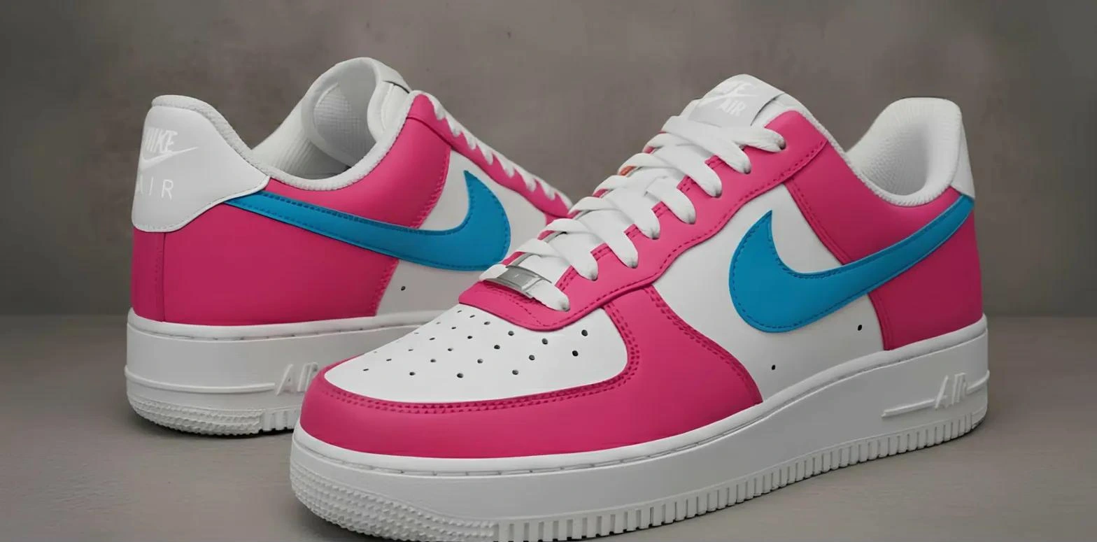 Pink & Aqua — custom hand-painted sneaker by StyleReels