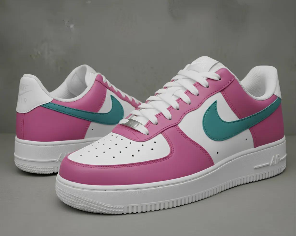 Pink & Teal — custom hand-painted sneaker by StyleReels